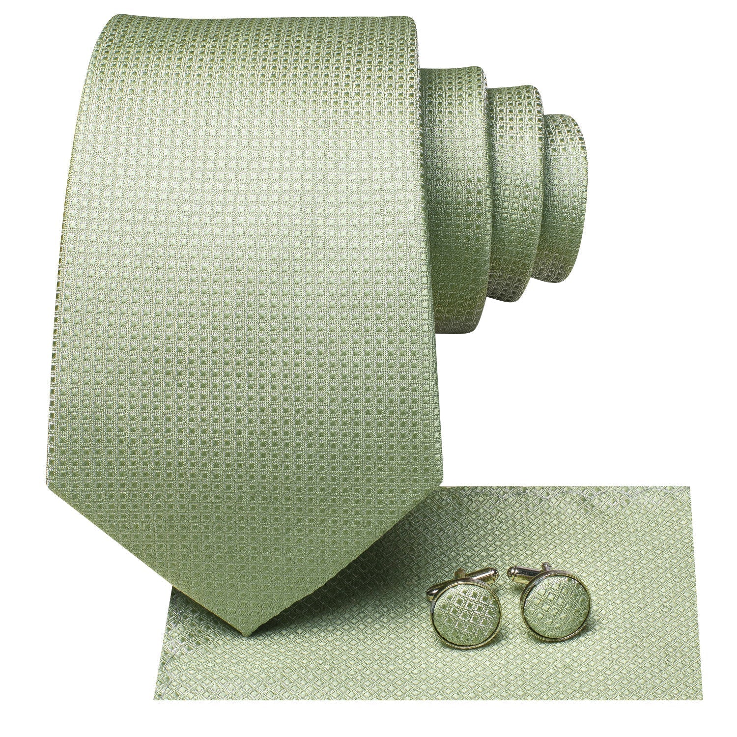 GentCrest Green Classic Tie Hanky Cufflinks Set - Image 3
