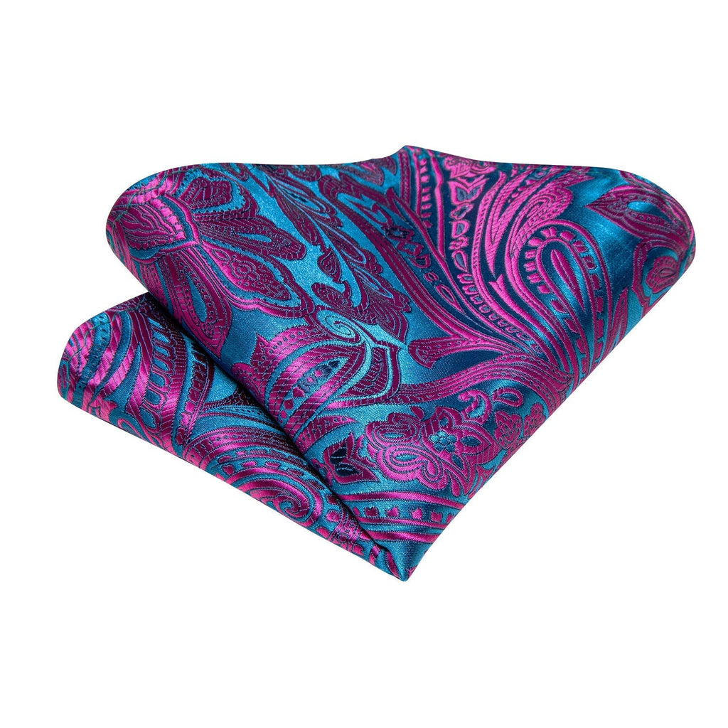 GentCrest Blue Floral Tie Hanky Cufflinks Set - Image 3