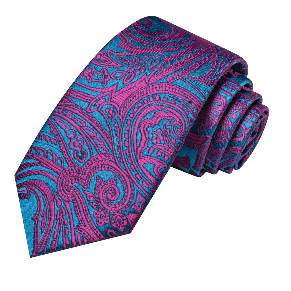 GentCrest Blue Floral Tie Hanky Cufflinks Set - Image 4