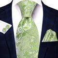 GentCrest Lime Floral Tie Hanky Cufflinks Set - Image 1