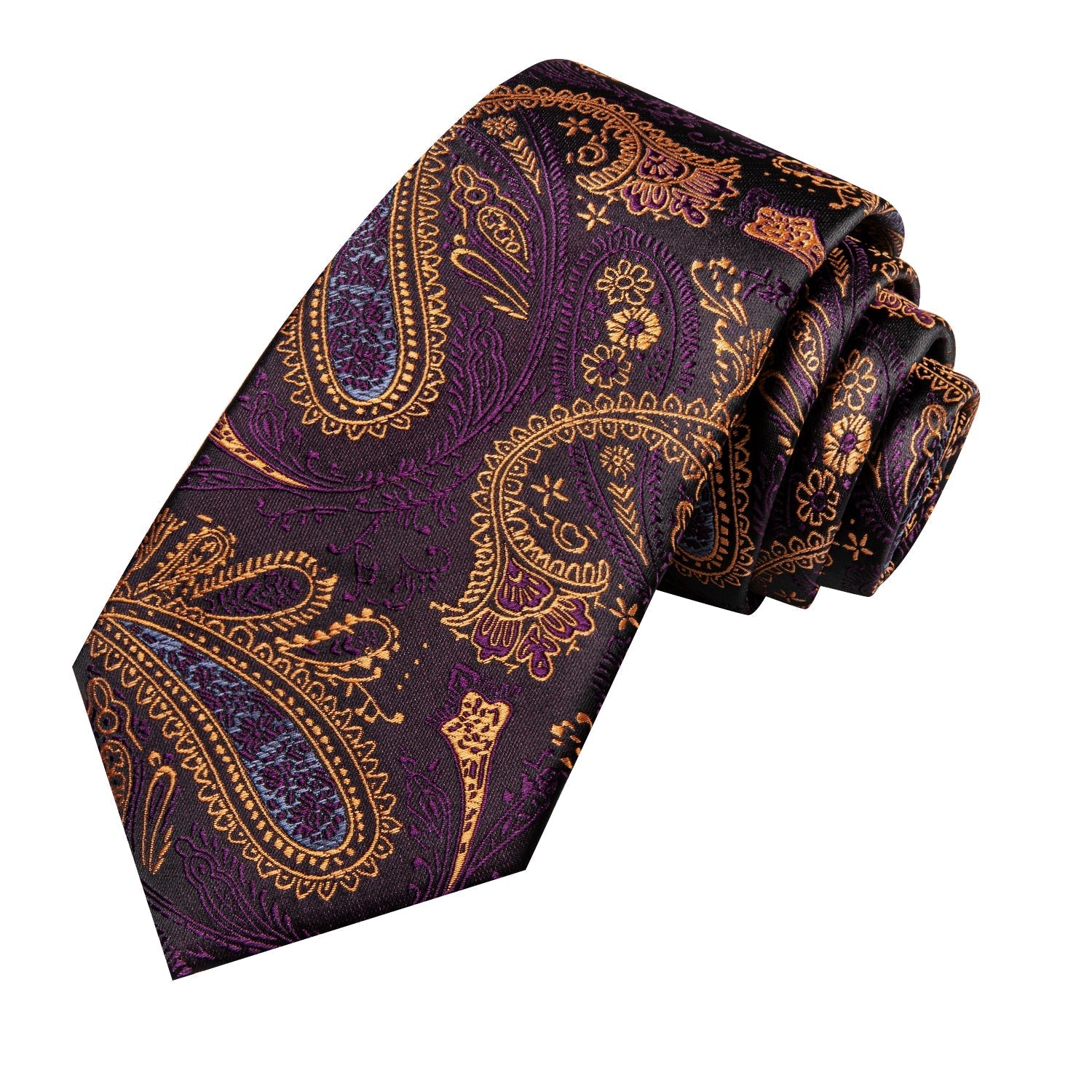GentCrest Purple Paisley Tie Hanky Cufflinks Set - Image 4