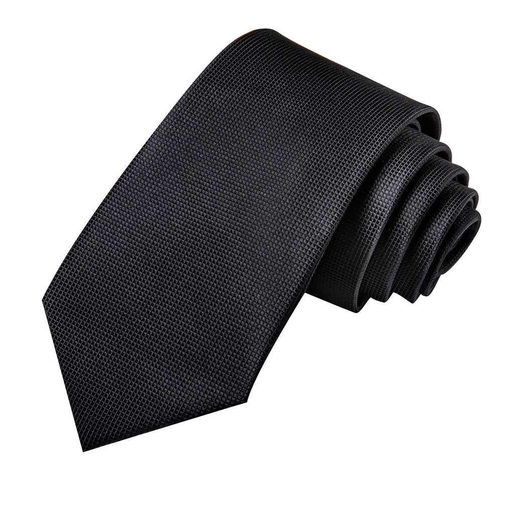 GentCrest Black Plaid Tie Hanky Cufflinks Set - Image 4
