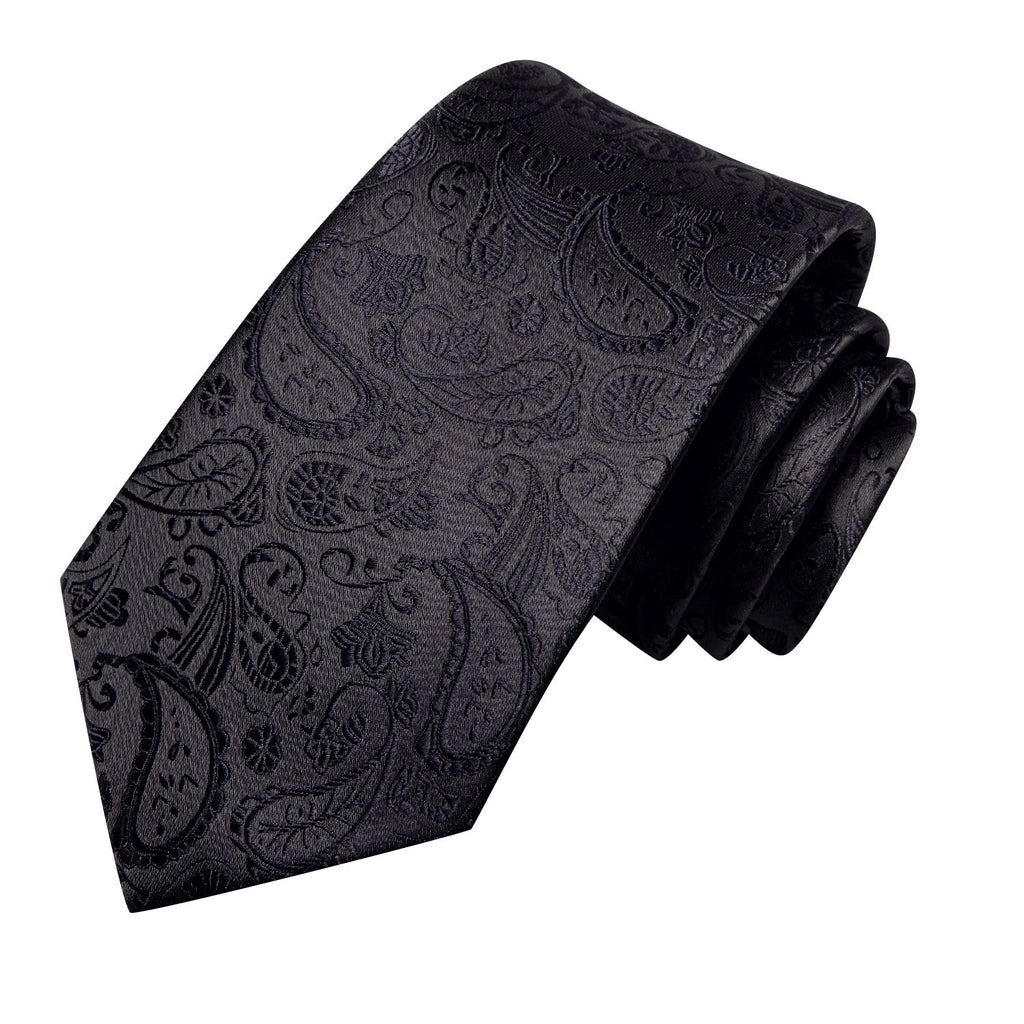 GentCrest Black Paisley Tie Hanky Cufflinks Set - Image 3