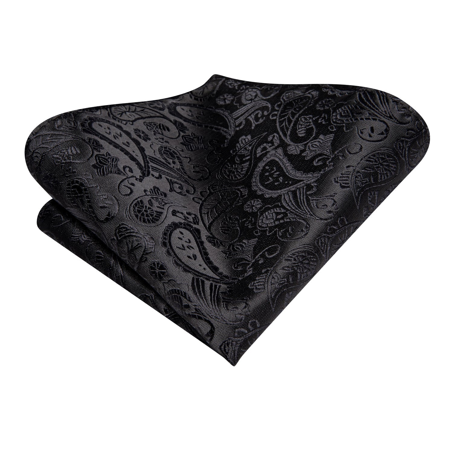 GentCrest Black Paisley Tie Hanky Cufflinks Set - Image 4