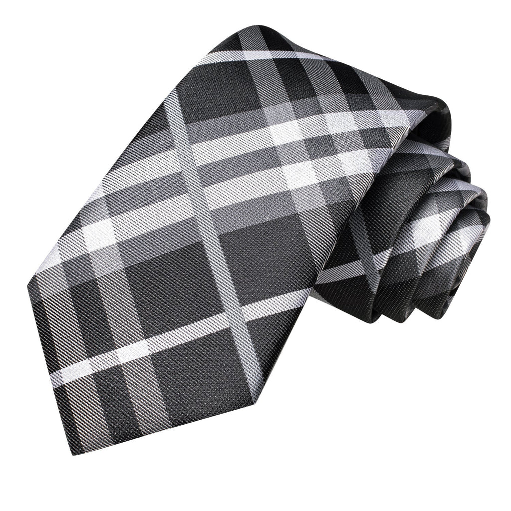 GentCrest Black Plaid Tie Hanky Cufflinks Set - Image 4