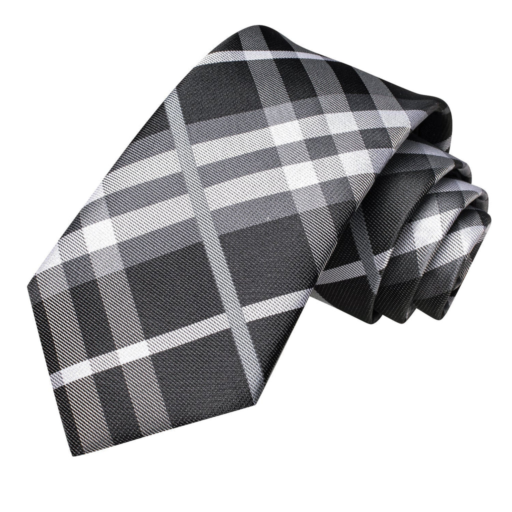 GentCrest Black Plaid Tie Hanky Cufflinks Set - Image 4