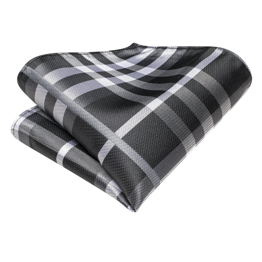 GentCrest Black Plaid Tie Hanky Cufflinks Set - Image 5
