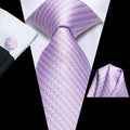 Medium Orchid Geometric XL Silk Tie Set - GentCrest