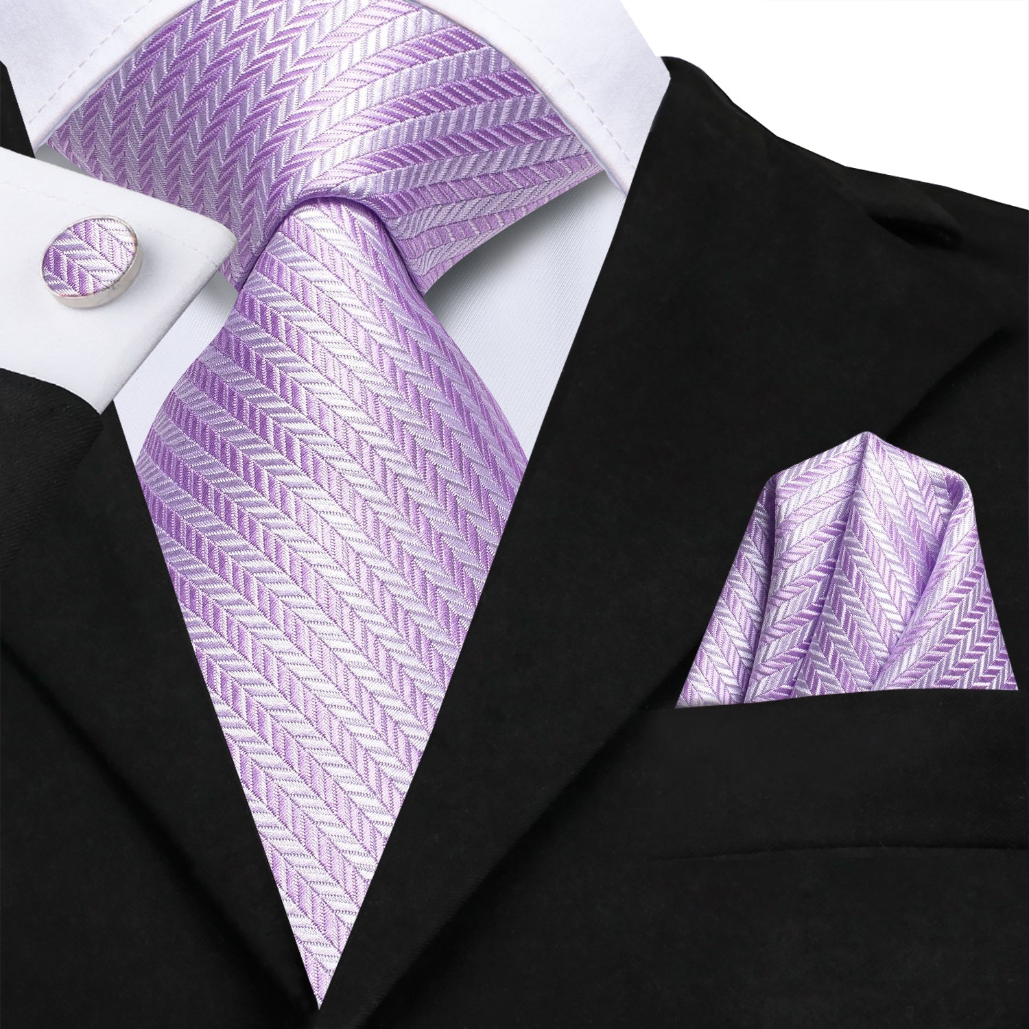 GentCrest Classic Geometric Tie Hanky Cufflinks Set - Image 2