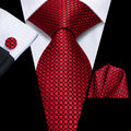 Red and Black Plaid XL Silk Tie Set - GentCrest