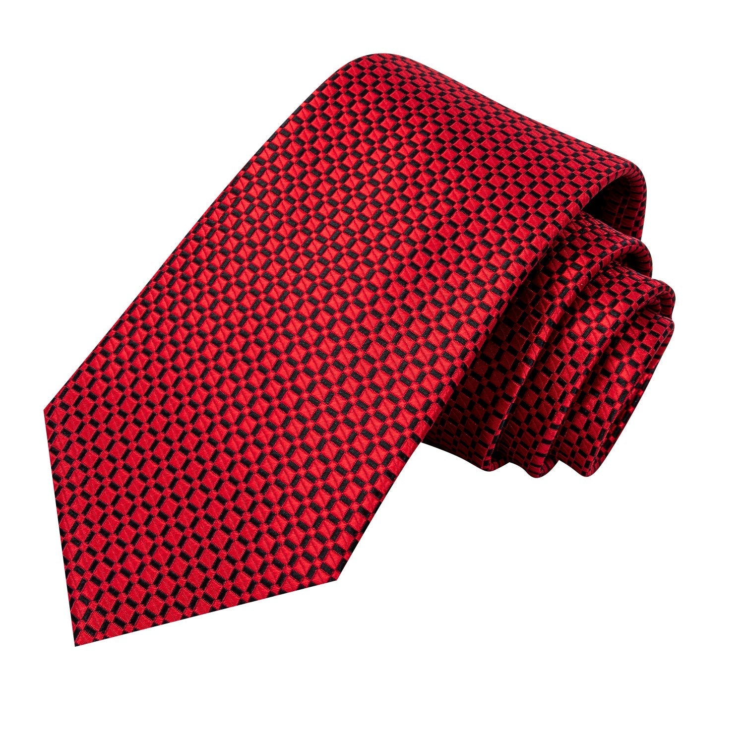 GentCrest Red Plaid Tie Hanky Cufflinks Set - Image 5