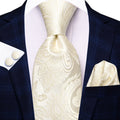 GentCrest Beige Paisley Tie Hanky Cufflinks Set - Image 1