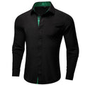 Black with Green Plaid Accent Dress Shirt - GentCrest