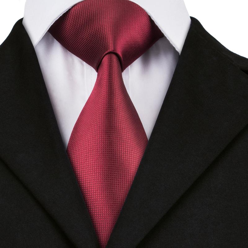 GentCrest Red Solid Tie Hanky Cufflinks Set - Image 2