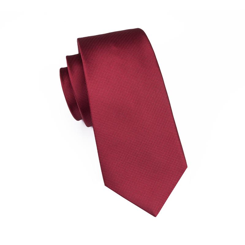GentCrest Red Solid Tie Hanky Cufflinks Set - Image 4