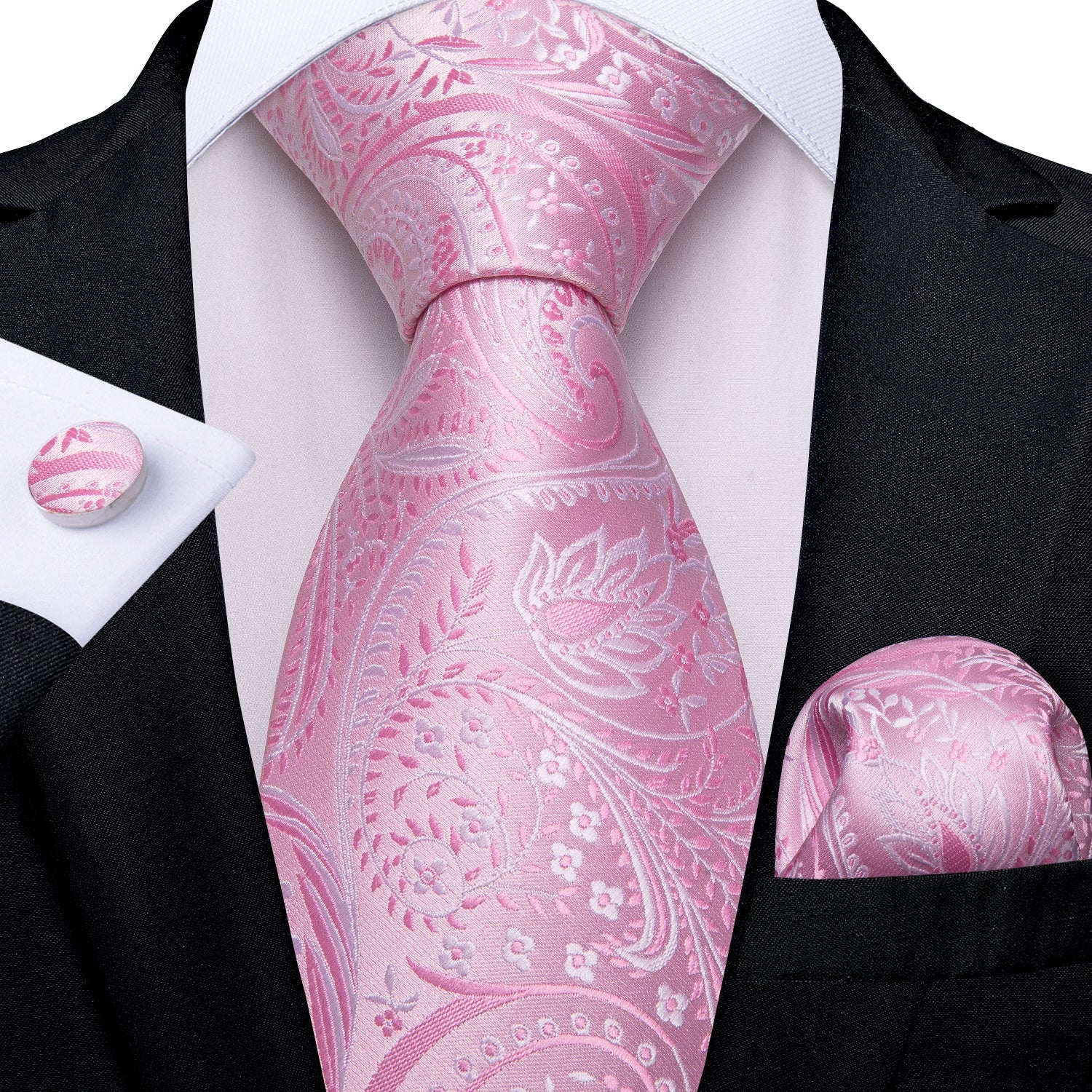 Gently Pink Silk Tie Set - GentCrest