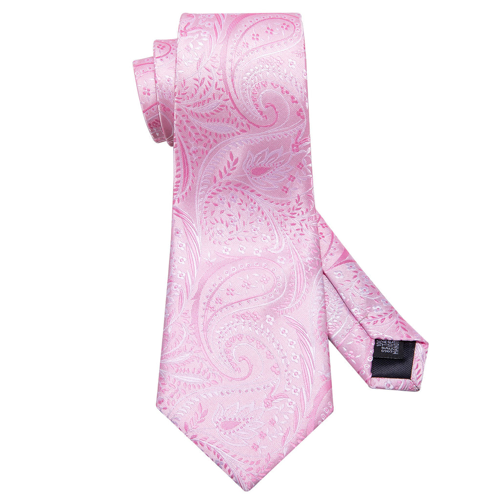 Pink Floral Silk Tie Set - GentCrest - View 4