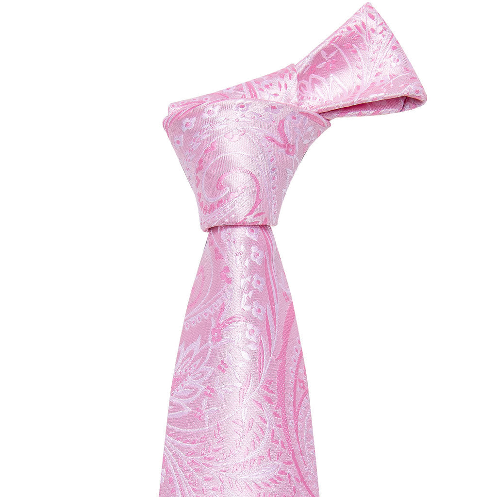 Pink Floral Silk Tie Set - GentCrest - View 3