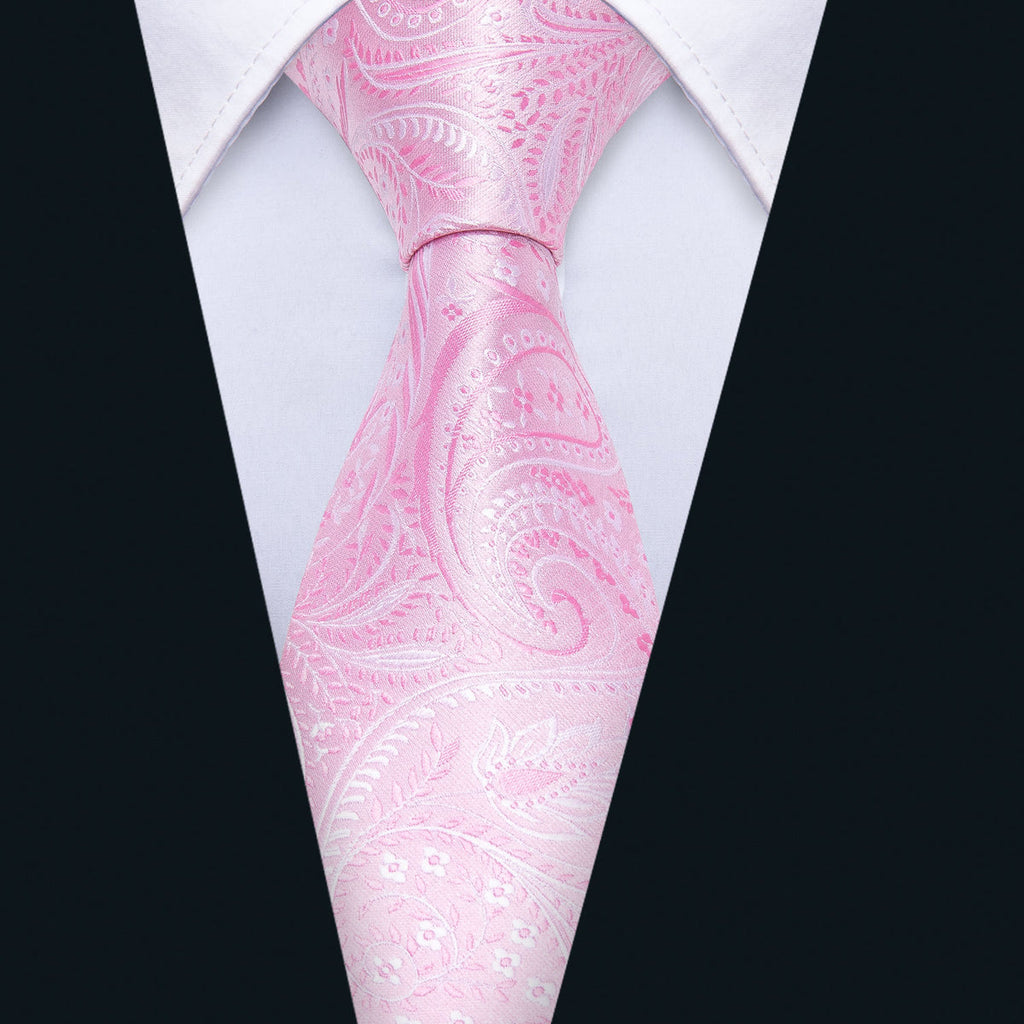 Pink Floral Silk Tie Set - GentCrest - View 2