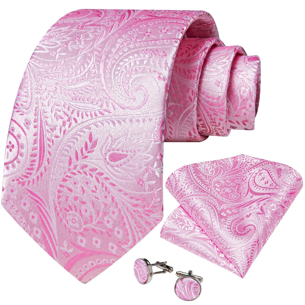 Gently Pink Silk Tie Set - GentCrest - View 3