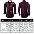 GentCrest Black Shirt Burgundy Red Paisley Dress Shirt For Men Fashionable Casual