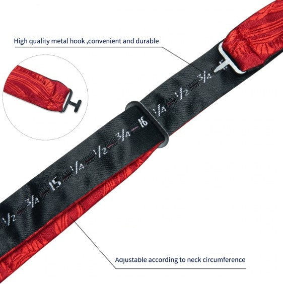 Fire Red Paisley Bow Tie Set - GentCrest - View 4