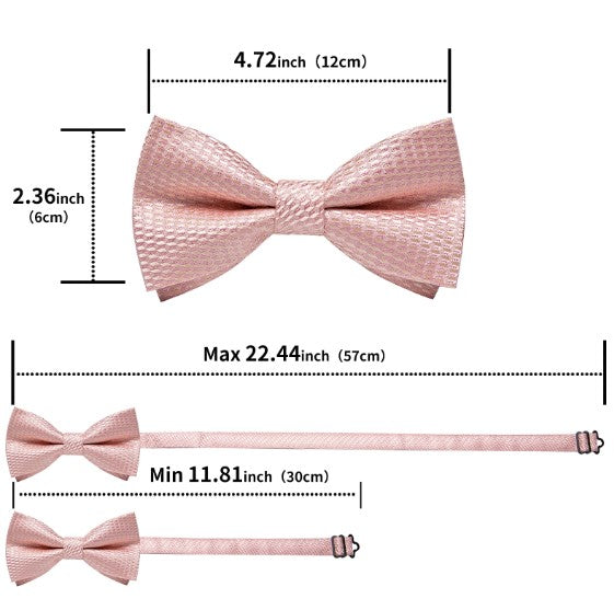 Fashion Silk Bow Tie Set with Pocket Square & Cufflinks - GentCrest - View 3