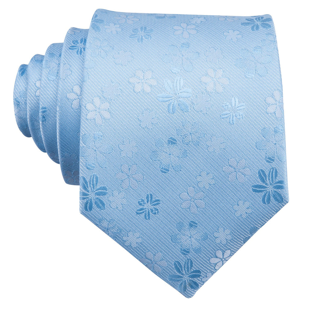 GentCrest Blue Floral Tie Hanky Cufflinks Set - Image 8