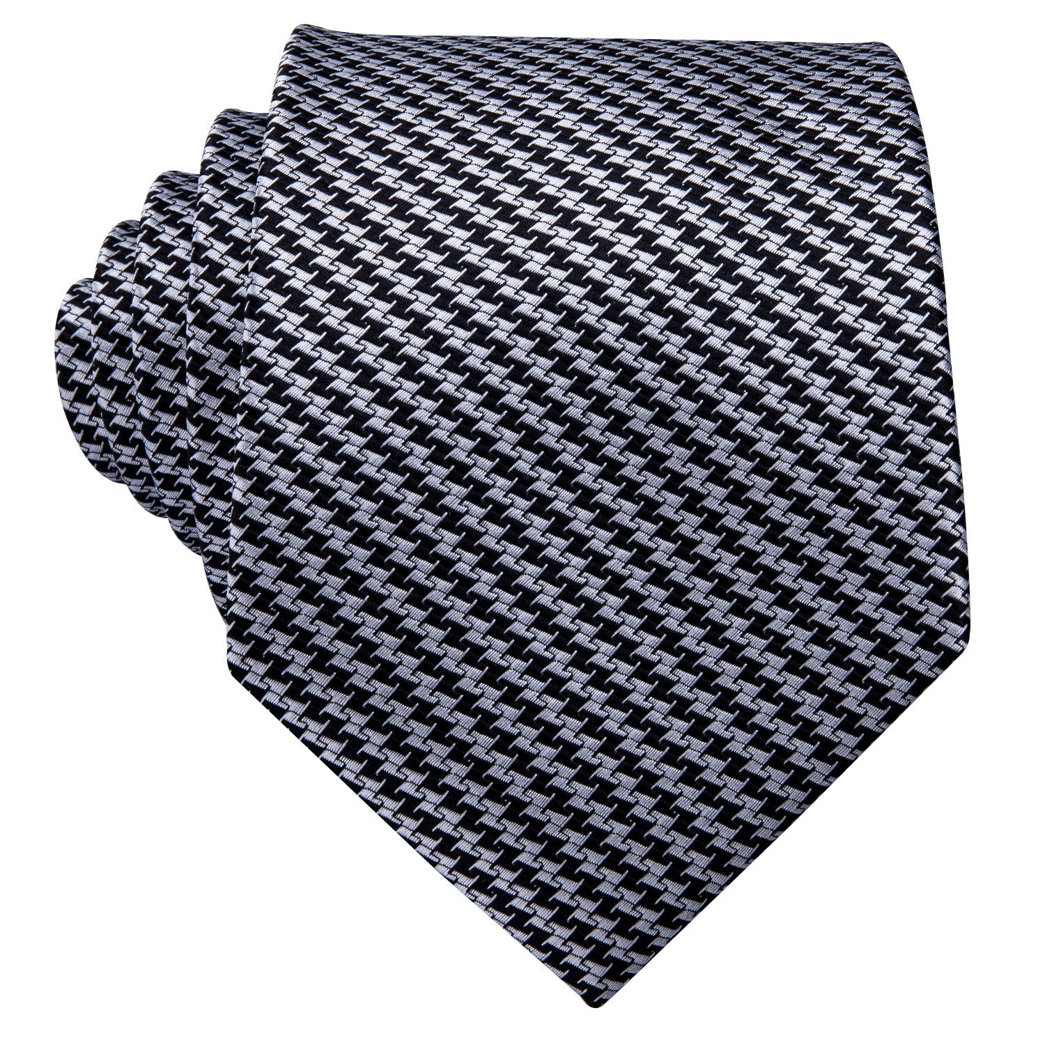 GentCrest Black Plaid Tie Hanky Cufflinks Set - Image 7