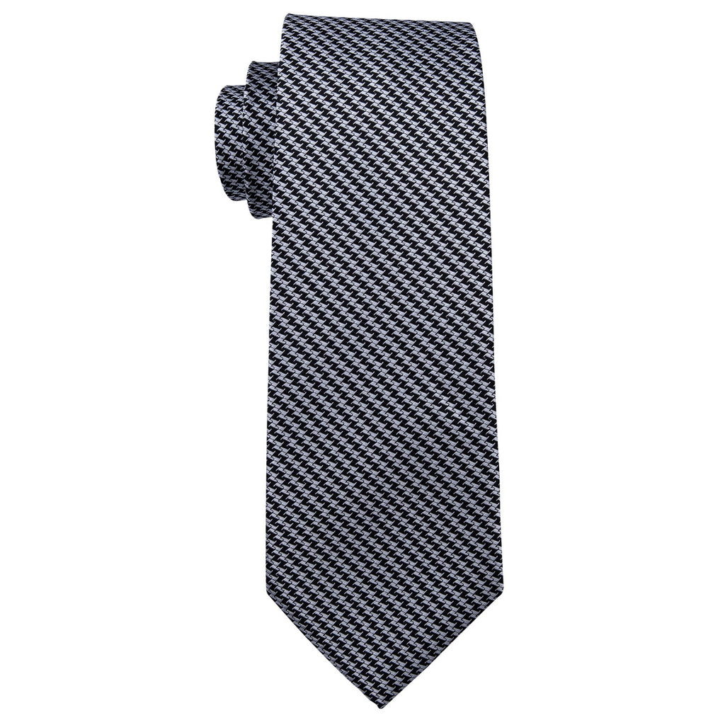 GentCrest Black Plaid Tie Hanky Cufflinks Set - Image 5