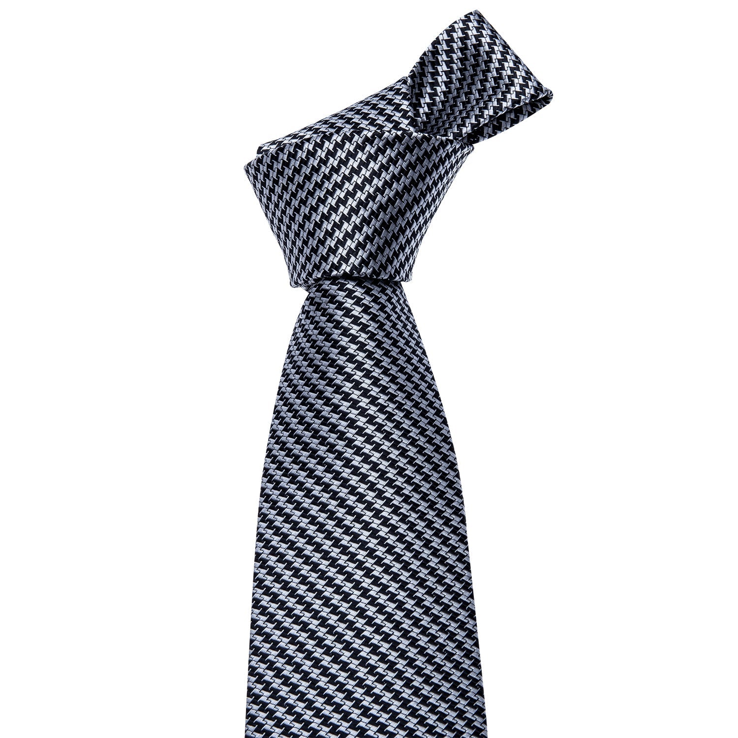GentCrest Black Plaid Tie Hanky Cufflinks Set - Image 8