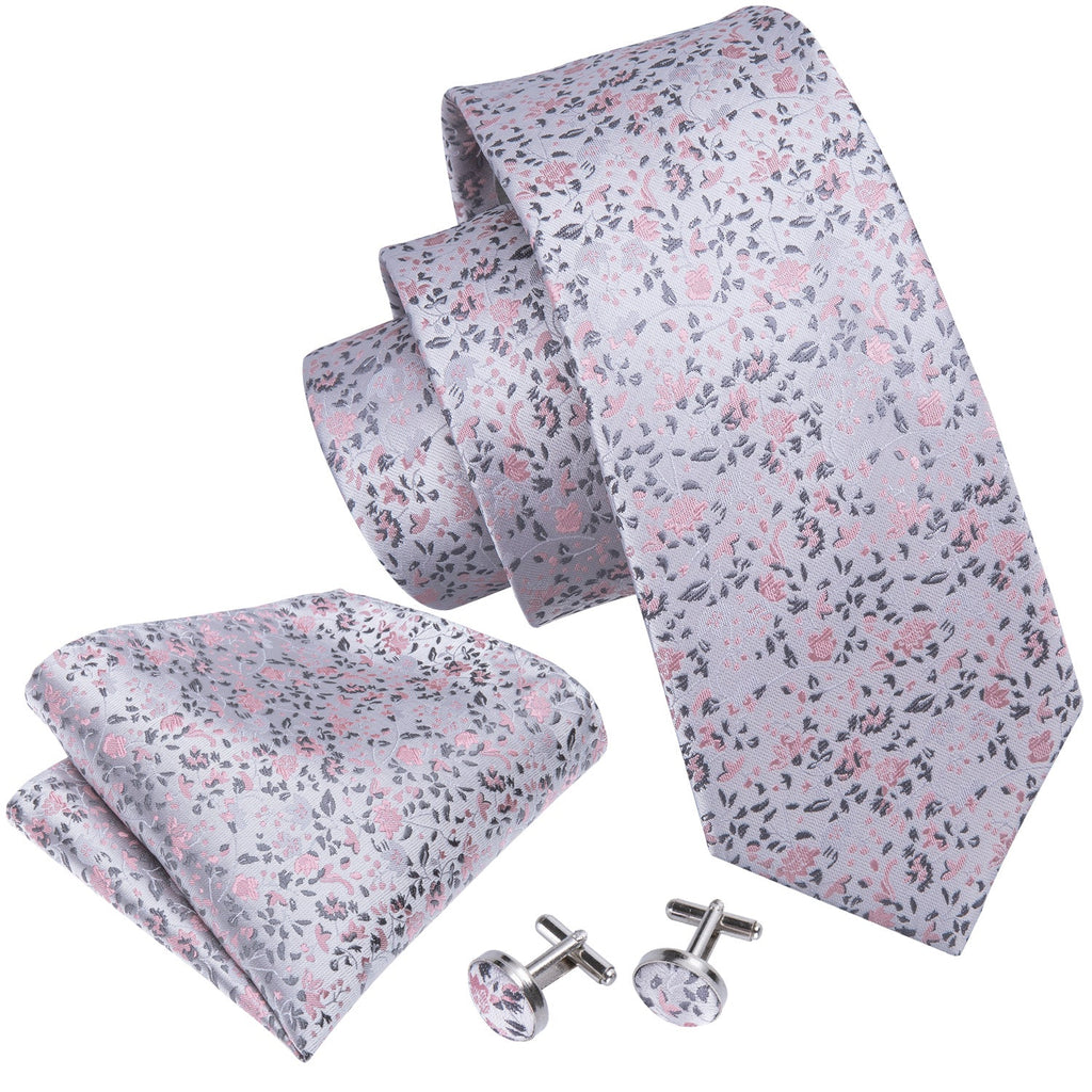 GentCrest Pink Floral Tie Hanky Cufflinks Set - Image 4