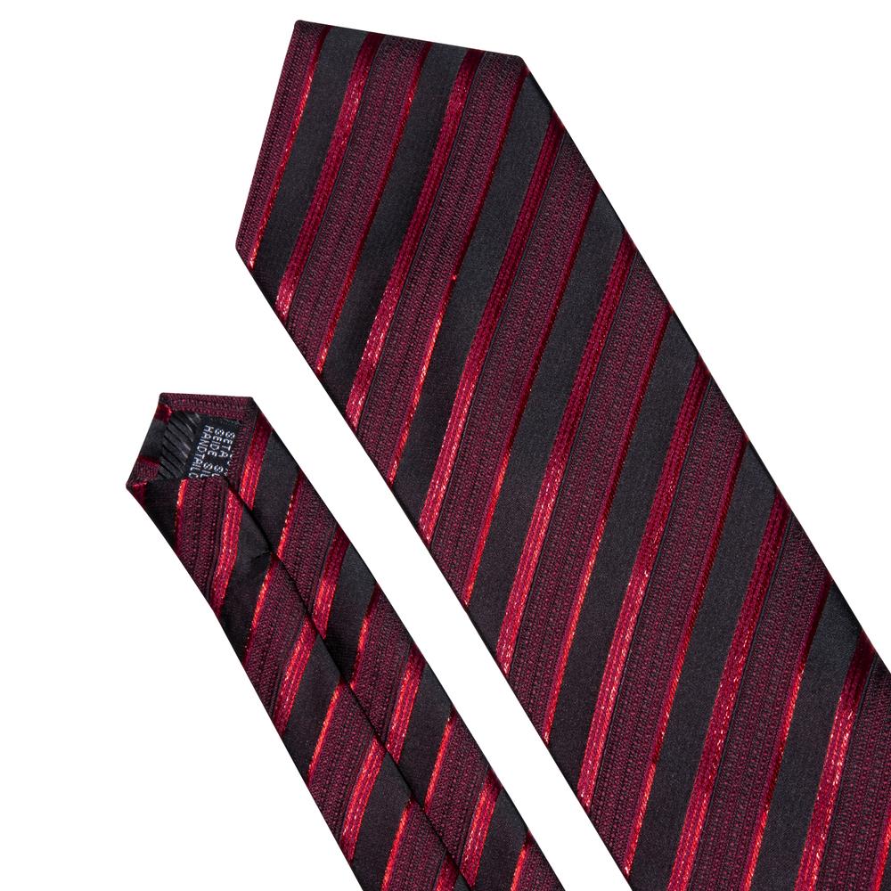 GentCrest Red Striped Tie Hanky Cufflinks Set - Image 6