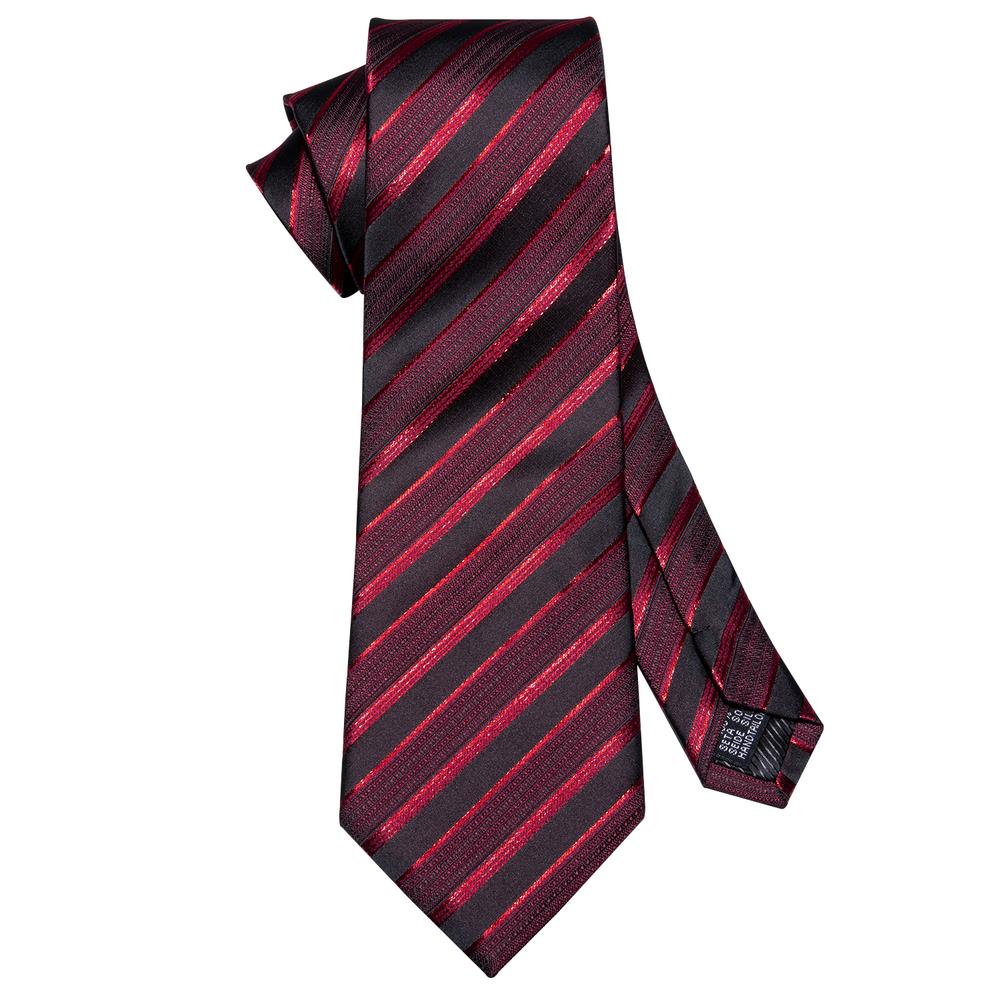 GentCrest Red Striped Tie Hanky Cufflinks Set - Image 4