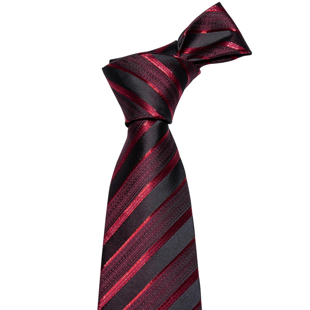 GentCrest Red Striped Tie Hanky Cufflinks Set - Image 5