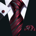 Bloody Stripes Silk Tie Set - GentCrest