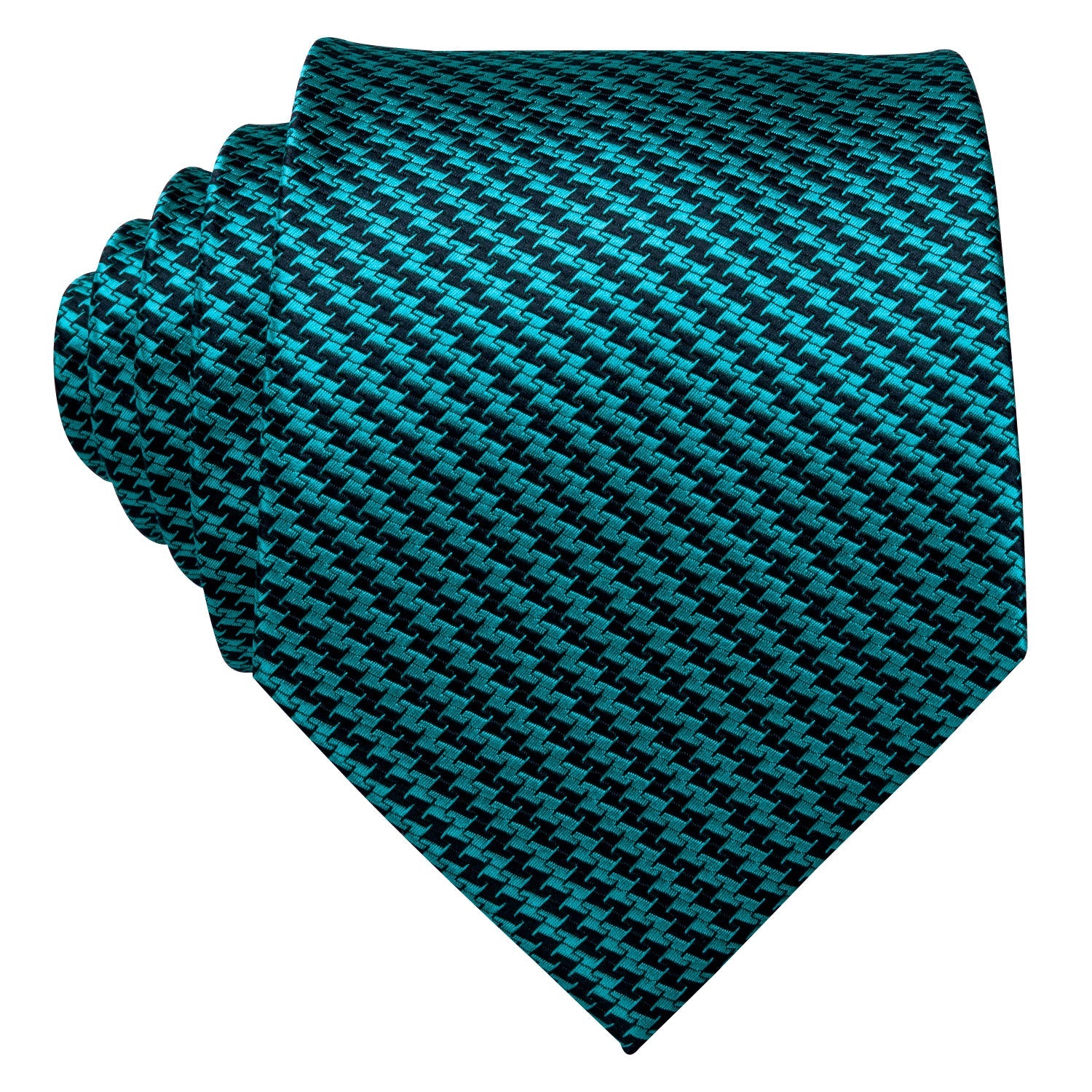 GentCrest Green Houndstooth Tie Hanky Cufflinks Set - Image 5