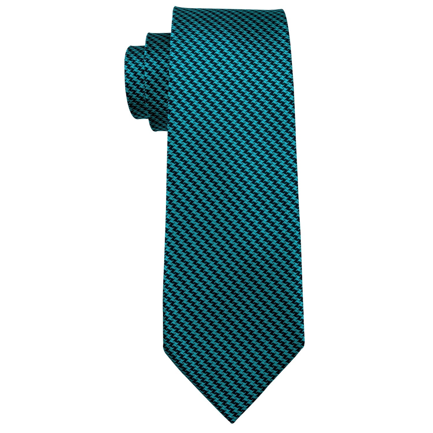 GentCrest Green Houndstooth Tie Hanky Cufflinks Set - Image 2