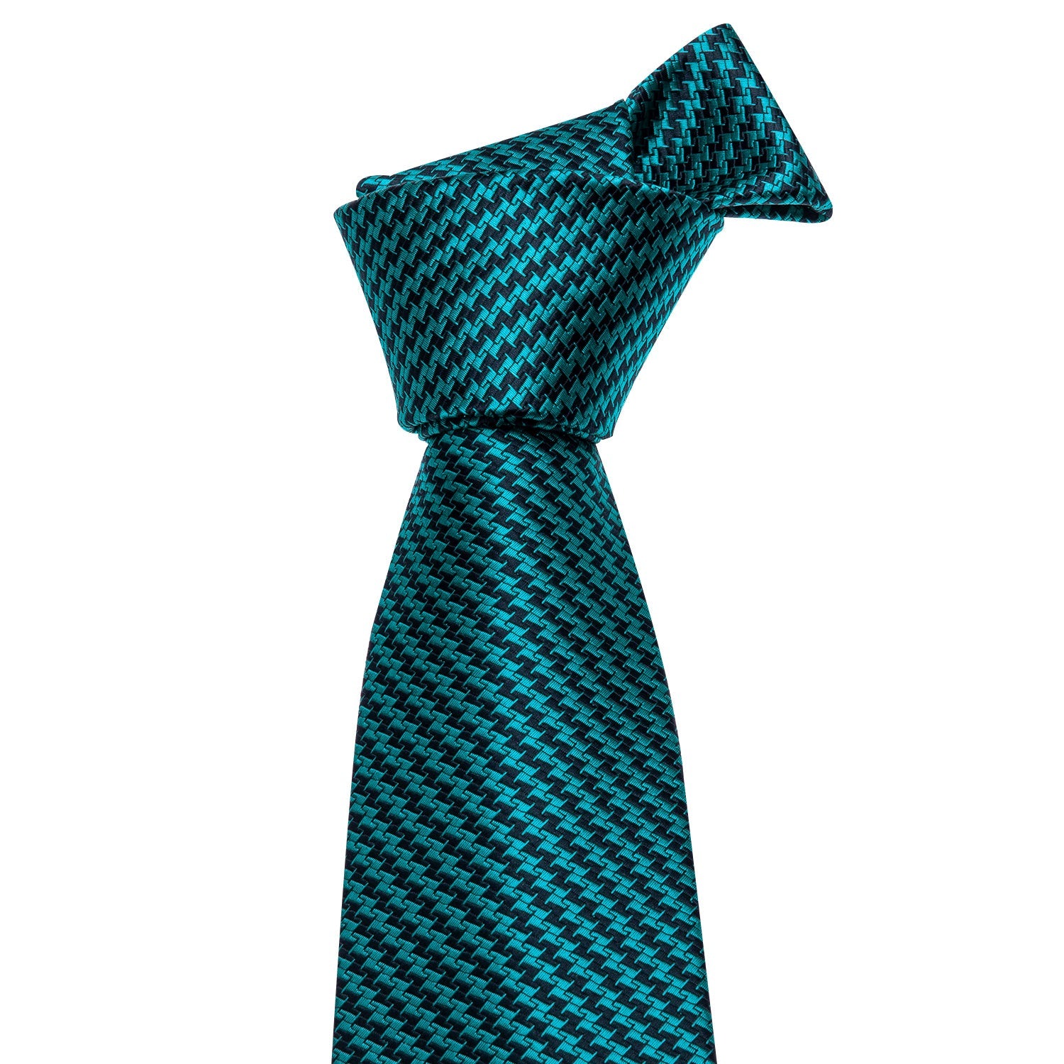 GentCrest Green Houndstooth Tie Hanky Cufflinks Set - Image 4