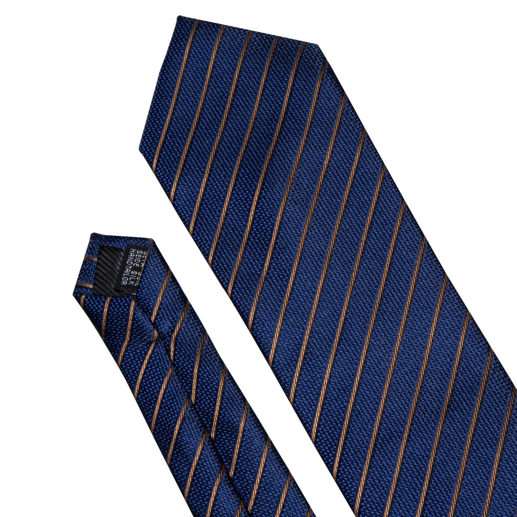 GentCrest Blue Striped Tie with Lapel Pin - Image 5