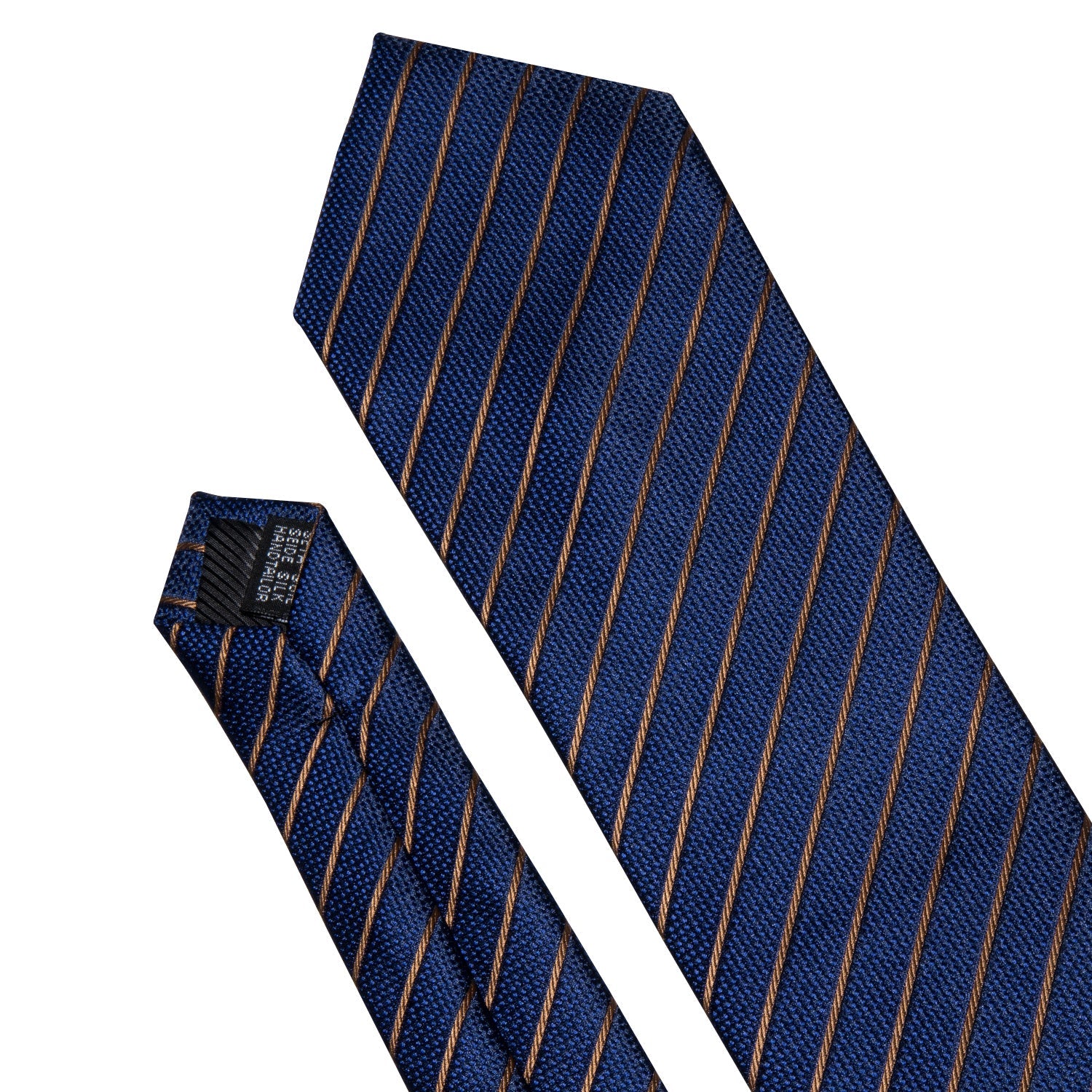 GentCrest Blue Striped Tie with Lapel Pin - Image 5