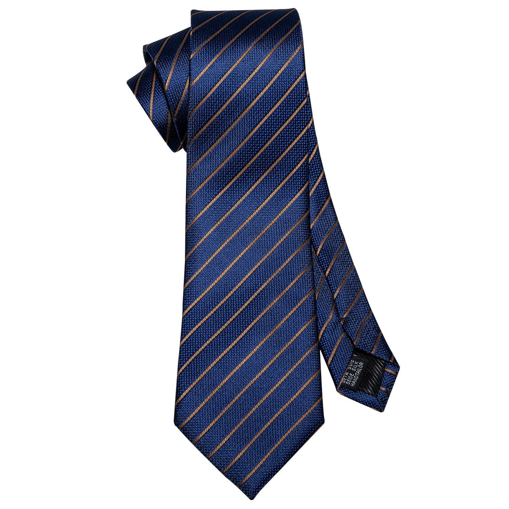 GentCrest Blue Striped Tie with Lapel Pin - Image 6
