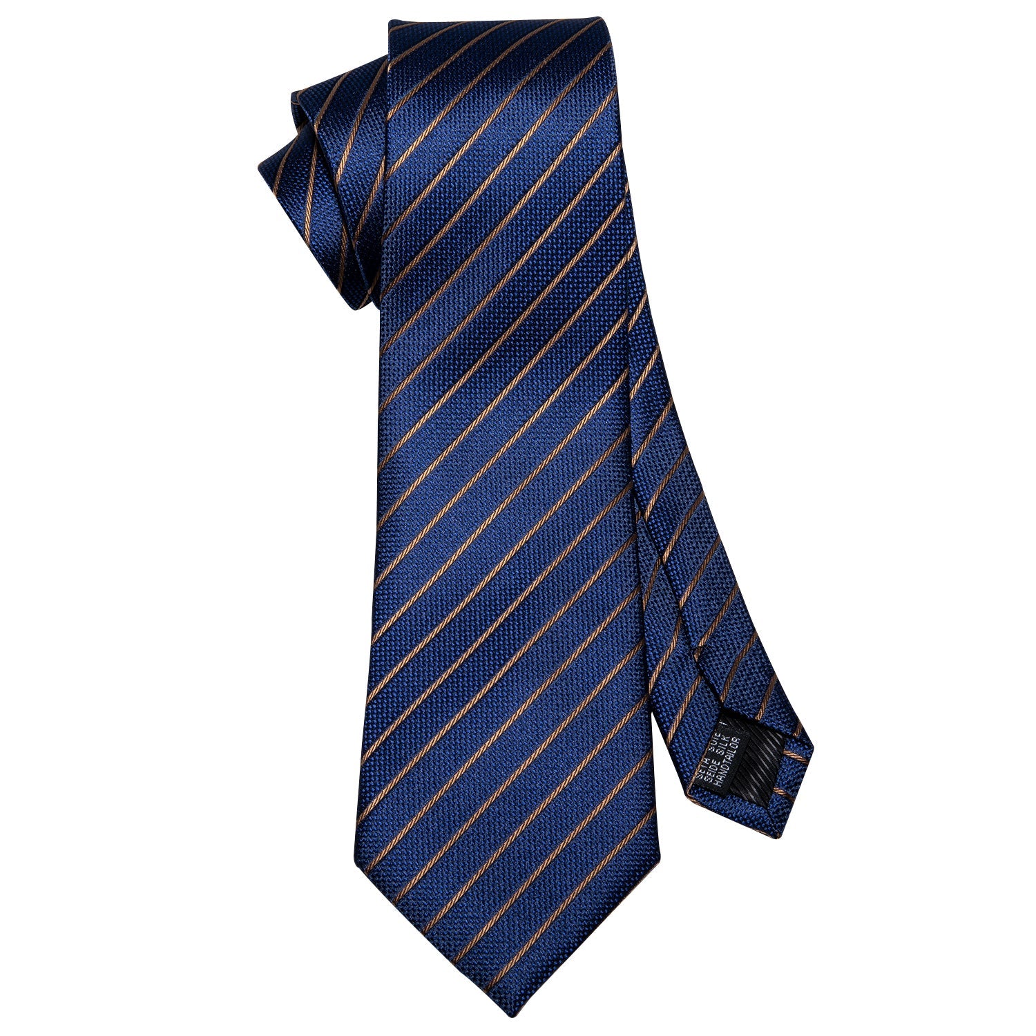 GentCrest Blue Striped Tie with Lapel Pin - Image 6