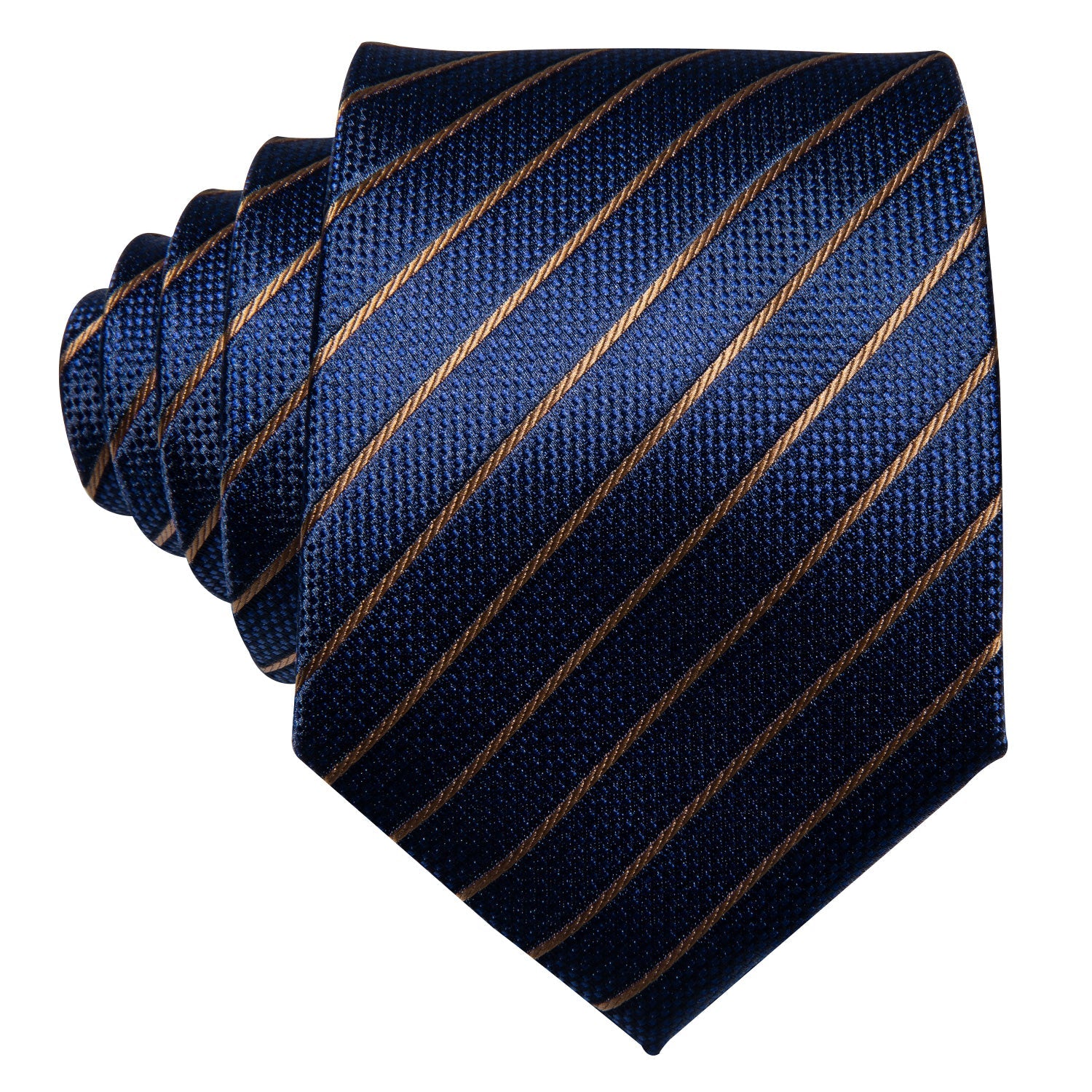 GentCrest Blue Striped Tie with Lapel Pin - Image 3