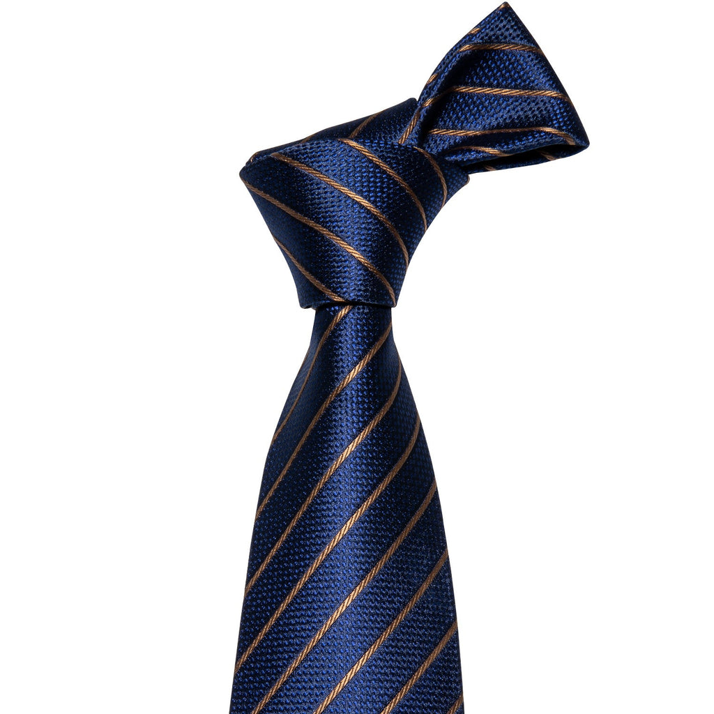 GentCrest Blue Striped Tie Hanky Cufflinks Set - Image 5