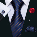 GentCrest Blue Striped Tie with Lapel Pin - Image 1