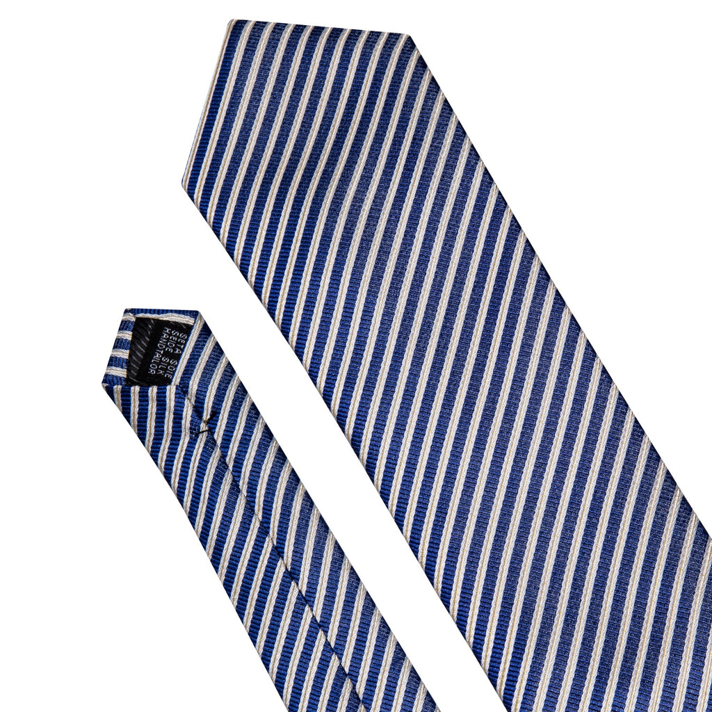 GentCrest Blue Striped Tie Hanky Cufflinks Set - Image 8