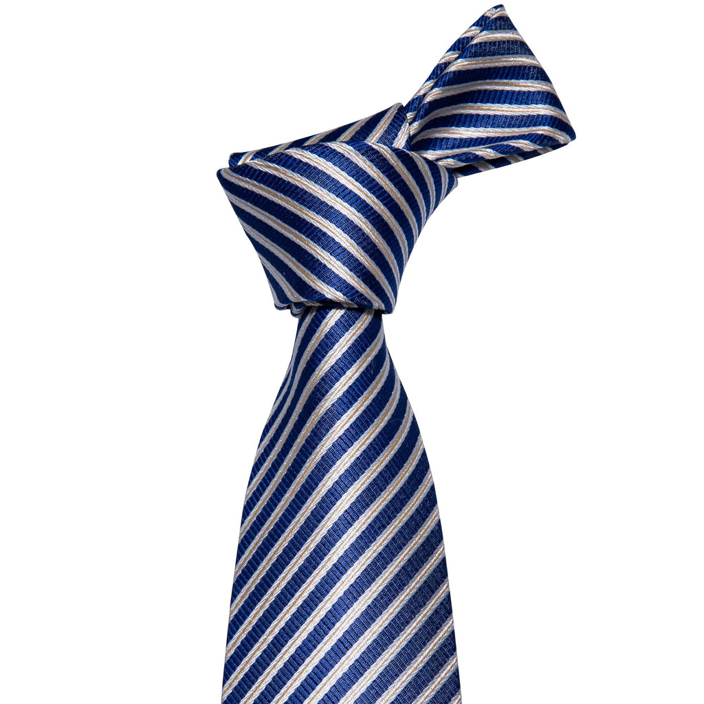 GentCrest Blue Striped Tie Hanky Cufflinks Set - Image 2