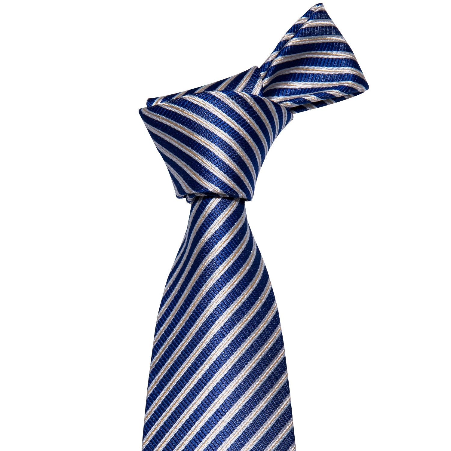 GentCrest Blue Striped Tie Hanky Cufflinks Set - Image 2