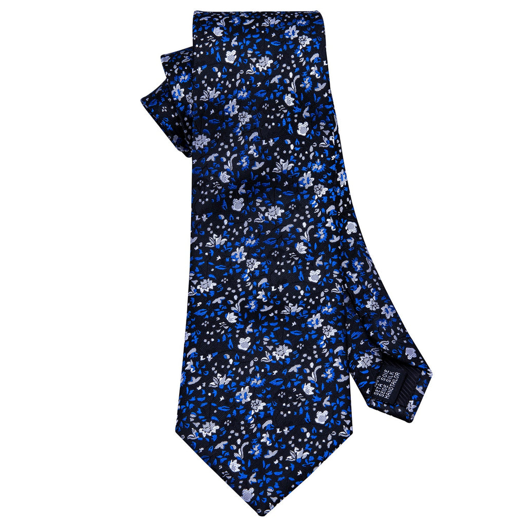 GentCrest Blue Floral Tie Hanky Cufflinks Set - Image 5